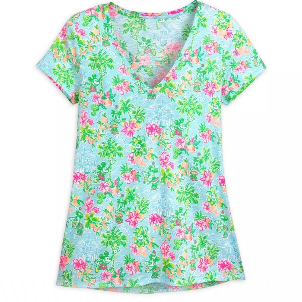 Lilly Pulitzer Disney Mickey and Minnie Mouse Etta V-Neck - XL